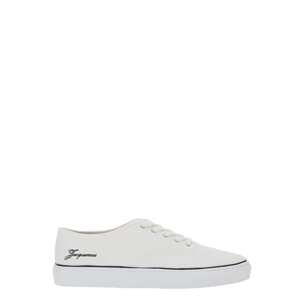 Jacquemus Men White Sneakers 'Les Fefe' With Contrast Logo In Cotton For Men